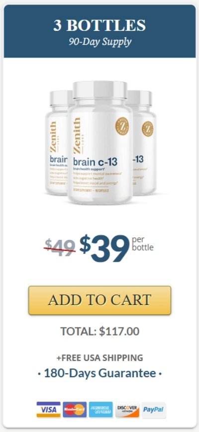 Brain C-13 3 bottles best value memory and focus supplement price